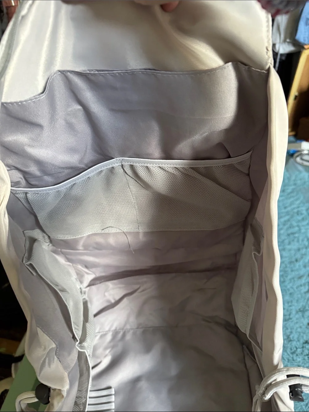 Emma & Kate Light Gray Women's Backpack Tote with Patterned Straps